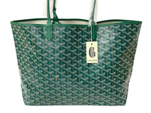 Load image into Gallery viewer, 新品未使用 GOYARD ゴヤール サンルイPM バッグ トートバッグ STLOUIPMLTY09CL09P PVC レザー ヘリンボーン グリーン 中古 4c074785