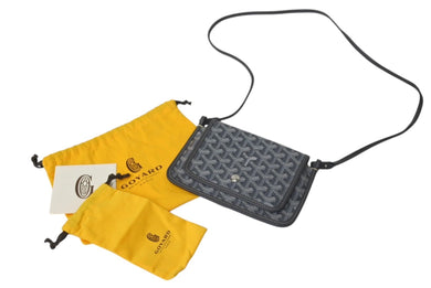 新品同様 GOYARD ゴヤール プリュメ ショルダーバッグ レザー PVC グレーシルバー金具中古 4c074786