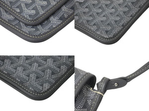 新品同様 GOYARD ゴヤール プリュメ ショルダーバッグ レザー PVC グレーシルバー金具中古 4c074786