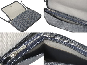 新品同様 GOYARD ゴヤール プリュメ ショルダーバッグ レザー PVC グレーシルバー金具中古 4c074786