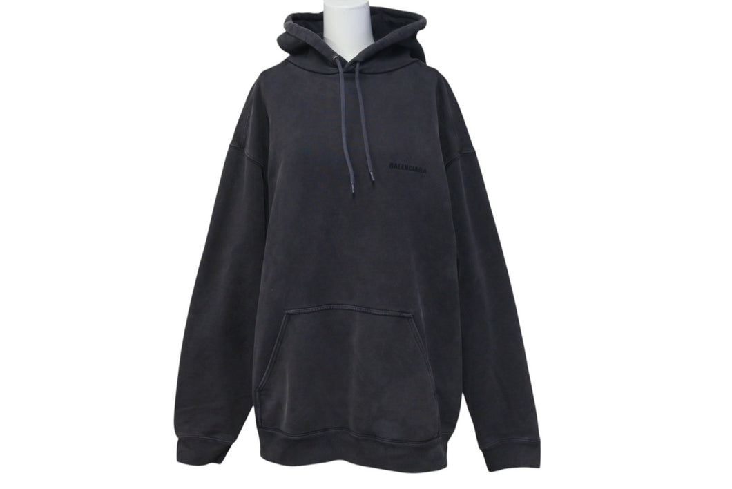 BALENCIAGA バレンシアガ Grey Logo Hoodie グレー ロゴスウェット サイズ M 600583 TLVB8 美品 中古 4c074790