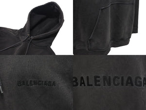 BALENCIAGA バレンシアガ Grey Logo Hoodie グレー ロゴスウェット サイズ M 600583 TLVB8 美品 中古 4c074790