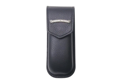 CHROME HEARTS クロムハーツ レザーアイウェアケース 眼鏡ケース ブラック レザー シルバー925 美品 中古 4c074795