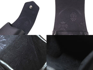 CHROME HEARTS クロムハーツ レザーアイウェアケース 眼鏡ケース ブラック レザー シルバー925 美品 中古 4c074795