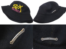 Load image into Gallery viewer, CHROME HEARTS クロムハーツ マッティボーイ SEX records バケットハット ブラック シルバー金具 美品 中古 4c074798