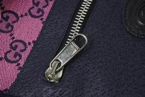 未使用 GUCCI グッチペット トレンチコート 695730 サイズM GGキャンバス レザー ピンク ネイビー ペット用 中古 4c074799 