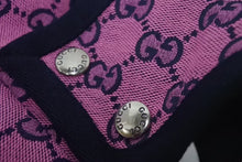 画像をギャラリービューアに読み込む, 未使用 GUCCI グッチペット トレンチコート 695730 サイズM GGキャンバス レザー ピンク ネイビー ペット用 中古 4c074799 
