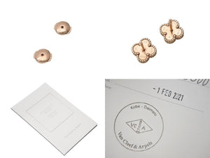 新品同様 Van Cleef & Arpels ヴァンクリーフ＆アーペル スウィート アルハンブラ ピアス VCARN6BO00 カーネリアン Au750刻印 中古 4c074810