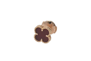新品同様 Van Cleef & Arpels ヴァンクリーフ＆アーペル スウィート アルハンブラ ピアス VCARN6BO00 カーネリアン Au750刻印 中古 4c074810