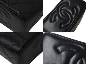 極美品 CHANEL シャネル チェーンショルダーバッグ 2WAYバニティバッグ ココマーク ランダム番台 ブラック ラムスキン 中古 4c074815