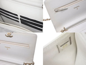 極美品 CHANEL シャネル マトラッセ チェーンショルダーウォレット シングルフラップ 30番台 キャビアスキン 中古 4c074817