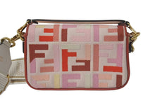 Load image into Gallery viewer, 極美品 FENDI フェンディ ミニバゲット スモール ショルダーバッグ 8BS017 ズッカ柄 マルチカラー キャンバス レザー ゴールド金具 中古 4c074818