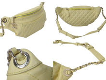 Load image into Gallery viewer, CHANEL シャネル ウエストバッグ 27番台 A57832 ココマーク キルティング ラムスキン イエロー ゴールド金具 良品 中古 4c074819