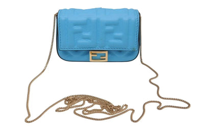 FENDI フェンディ Nano Bucket Charm Keychain ナノバケット チャーム キーホルダー ターコイズブルー 7AR844 美品 中古 4c074823