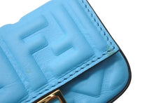 Load image into Gallery viewer, FENDI フェンディ Nano Bucket Charm Keychain ナノバケット チャーム キーホルダー ターコイズブルー 7AR844 美品 中古 4c074823