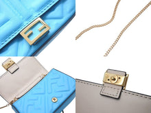 Load image into Gallery viewer, FENDI フェンディ Nano Bucket Charm Keychain ナノバケット チャーム キーホルダー ターコイズブルー 7AR844 美品 中古 4c074823