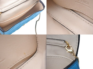 FENDI フェンディ Nano Bucket Charm Keychain ナノバケット チャーム キーホルダー ターコイズブルー 7AR844 美品 中古 4c074823