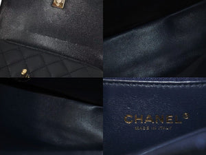 新品同様 CHANEL シャネル ココハンドルXXS 2WAYハンドバッグ 31番台 AS2215 エイジドカーフ ネイビー 中古 4c074832