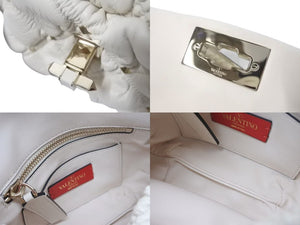 極美品 VALENTINO GARAVANI ヴァレンティノ ガラヴァーニ スパイクミー VW2B0H79MCW ハンドバッグ ショルダーバック ホワイト 中古 4c074842