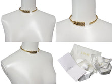 Load image into Gallery viewer, Christian Dior クリスチャンディオール JJ ADIOR ロゴ チョーカー アンティークゴールド N0466ADRMT 美品 中古 4c074843