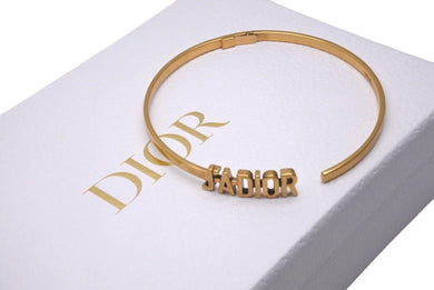 Christian Dior クリスチャンディオール JJ ADIOR ロゴ チョーカー アンティークゴールド N0466ADRMT 美品 中古 4c074843