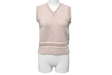 極美品 CHRISTIAN DIOR クリスチャンディオール ニットベスト 054T01AM303 イタリア製 ウール カシミヤ ピンク サイズ34 中古 4c074855