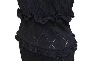 極美品 CHANEL シャネル ワンピース ノースリーブ レース ココマーク ブラック サイズ38 中古 4c074856