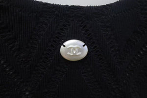 極美品 CHANEL シャネル ワンピース ノースリーブ レース ココマーク ブラック サイズ38 中古 4c074856