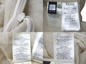 FENDI フェンディ Floral-Appliqué Dress フローラルアップリケ リネンミディドレス サイズ36 美品 中古 4c074858 