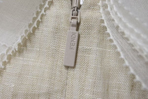 FENDI フェンディ Floral-Appliqué Dress フローラルアップリケ リネンミディドレス サイズ36 美品 中古 4c074858 
