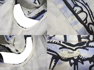 極美品 FENDI フェンディ 花柄デニムドレス フローラルプリントデニムドレス FLD525AC5C 36 中古 4c074859 