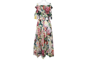 極美品 DOLCE&GABBANA ドルチェアンドガッバーナ Flower print dress 花柄 ワンピース コットン 36 F68E1T HS5CY 中古 4c074860