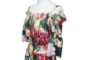 極美品 DOLCE&GABBANA ドルチェアンドガッバーナ Flower print dress 花柄 ワンピース コットン 36 F68E1T HS5CY 中古 4c074860