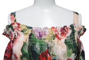 極美品 DOLCE&GABBANA ドルチェアンドガッバーナ Flower print dress 花柄 ワンピース コットン 36 F68E1T HS5CY 中古 4c074860