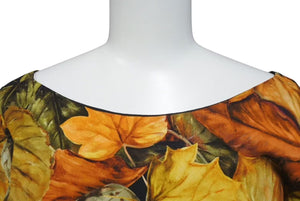 極美品 DOLCE&GABBANA ドルチェアンドガッバーナ Fall leaf rayon dress 秋の葉 ドレス レーヨン オレンジ 36 中古 4c074861