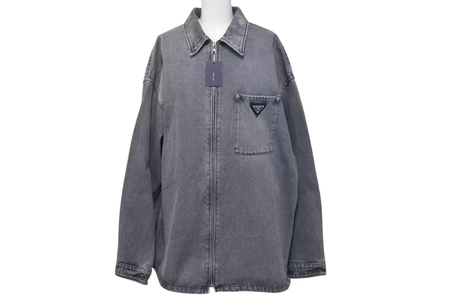 新品同様 PRADA プラダ 23AW ジップアップ デニム ジャケット