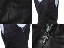 Load image into Gallery viewer, CHROME HEARTS クロムハーツ レザーワンピース ノースリーブ ブラウン クロスパッチ ダガー サイズS 美品 中古 4c074888