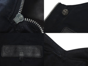 CHROME HEARTS クロムハーツ レザーワンピース ノースリーブ ブラウン クロスパッチ ダガー サイズS 美品 中古 4c074888