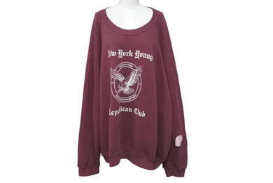 ENFANTS RICHES DÉPRIMÉS ERD アンファン リッシュ デプリメ NEW YORK Y.R.C ラグラン スウェットシャツ サイズXXL ボルドー 美品 中古 4c074890