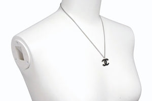 CHANEL シャネル ネックレス ココマーク アクセサリー 05A刻印 フランス製 メタル シルバー ブラック 美品 中古 4c074907