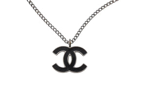 CHANEL シャネル ネックレス ココマーク アクセサリー 05A刻印 フランス製 メタル シルバー ブラック 美品 中古 4c074907