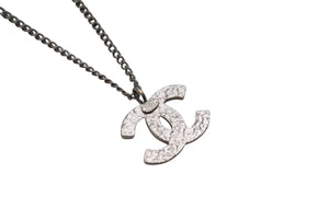 CHANEL シャネル ネックレス ココマーク アクセサリー 05A刻印 フランス製 メタル シルバー ブラック 美品 中古 4c074907