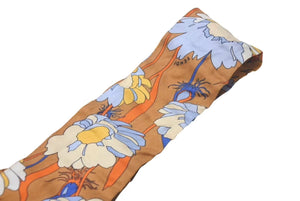 FENDI フェンディ スカーフ ストール ツイリー 花柄 シルク ブラウン オレンジ 美品 中古 4c074957