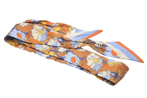 FENDI フェンディ スカーフ ストール ツイリー 花柄 シルク ブラウン オレンジ 美品 中古 4c074957
