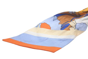 FENDI フェンディ スカーフ ストール ツイリー 花柄 シルク ブラウン オレンジ 美品 中古 4c074957