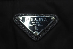 極美品 PRADA プラダ カーゴパンツ ボトムス 98339 トライアングルロゴ ナイロン ブラック シルバー金具 サイズ58 中古 4c074962 