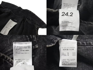 極美品 Song for The Mute ソングフォーザミュート ジップアップデニムジャケット コットン ブラック シルバー金具 サイズ48 中古 4c074964