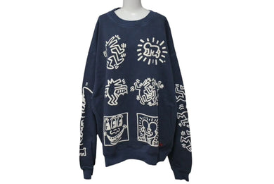 極美品 TOMMY JEANS トミージーンズ KEITH HARING キースヘリング 24AW スウェット トレーナー ネイビー サイズXL 中古 4c074971