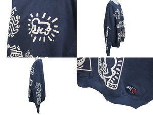極美品 TOMMY JEANS トミージーンズ KEITH HARING キースヘリング 24AW スウェット トレーナー ネイビー サイズXL 中古 4c074971
