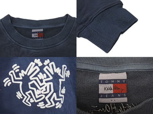 極美品 TOMMY JEANS トミージーンズ KEITH HARING キースヘリング 24AW スウェット トレーナー ネイビー サイズXL 中古 4c074971